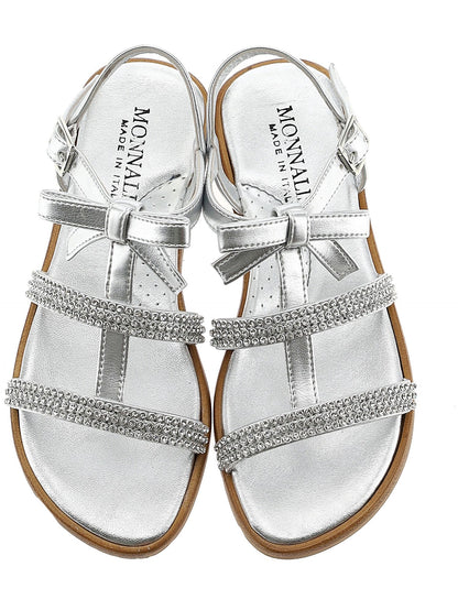 Laminated sandals with bows