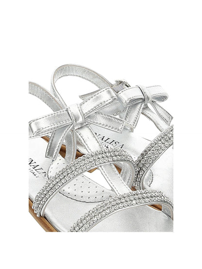Laminated sandals with bows