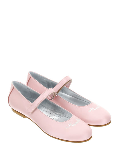 Logo leather ballerinas