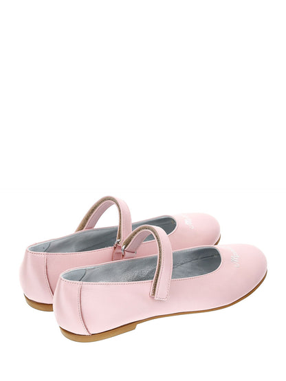 Logo leather ballerinas
