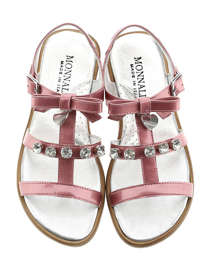 Rhinestone patent sandals