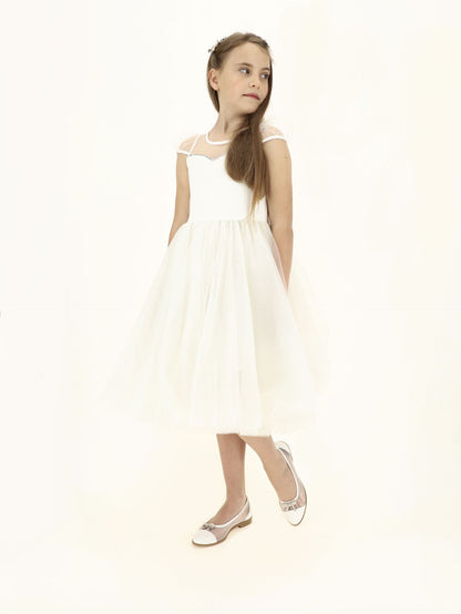 Leather ballerinas with rhinestone bow