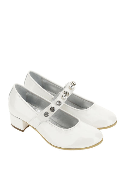 Pearly patent leather ballerinas