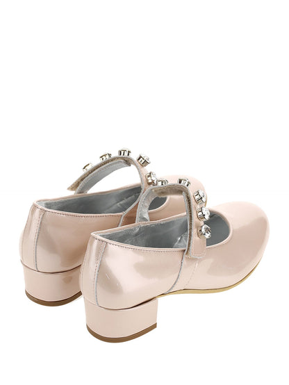Pearly patent leather ballerinas