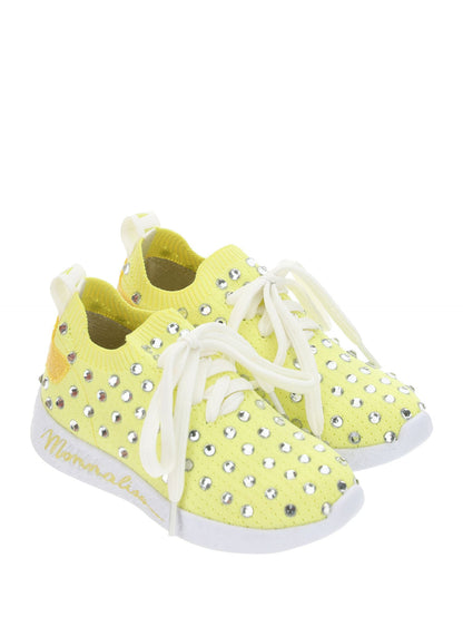 Chunky sports shoes with rhinestones