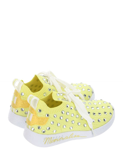 Chunky sports shoes with rhinestones