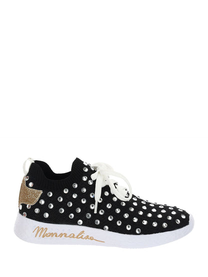 Chunky sports shoes with rhinestones