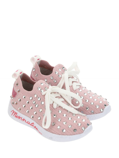 Chunky sports shoes with rhinestones