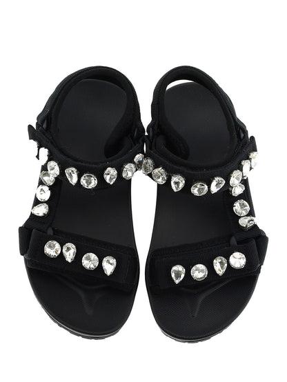 Technical sandals with rhinestones