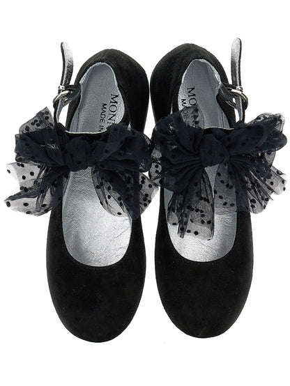 Suede ballerinas with bow