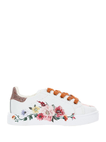 Sneakers leather flowers ramage