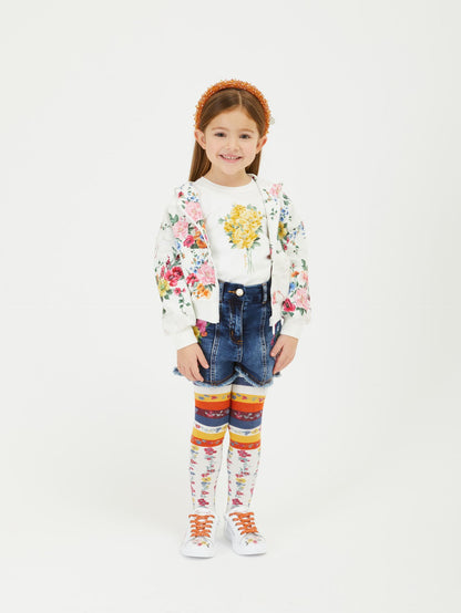 Sneakers leather flowers ramage