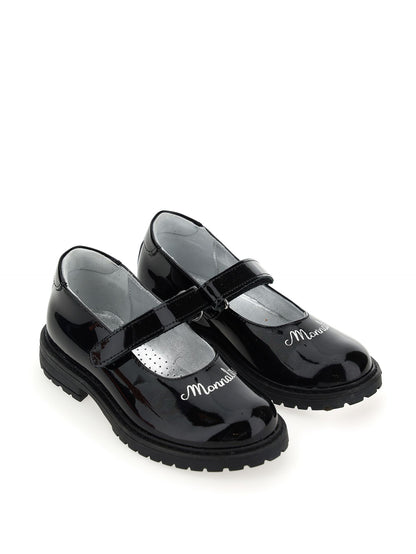 Glossy patent leather ballerinas with logo