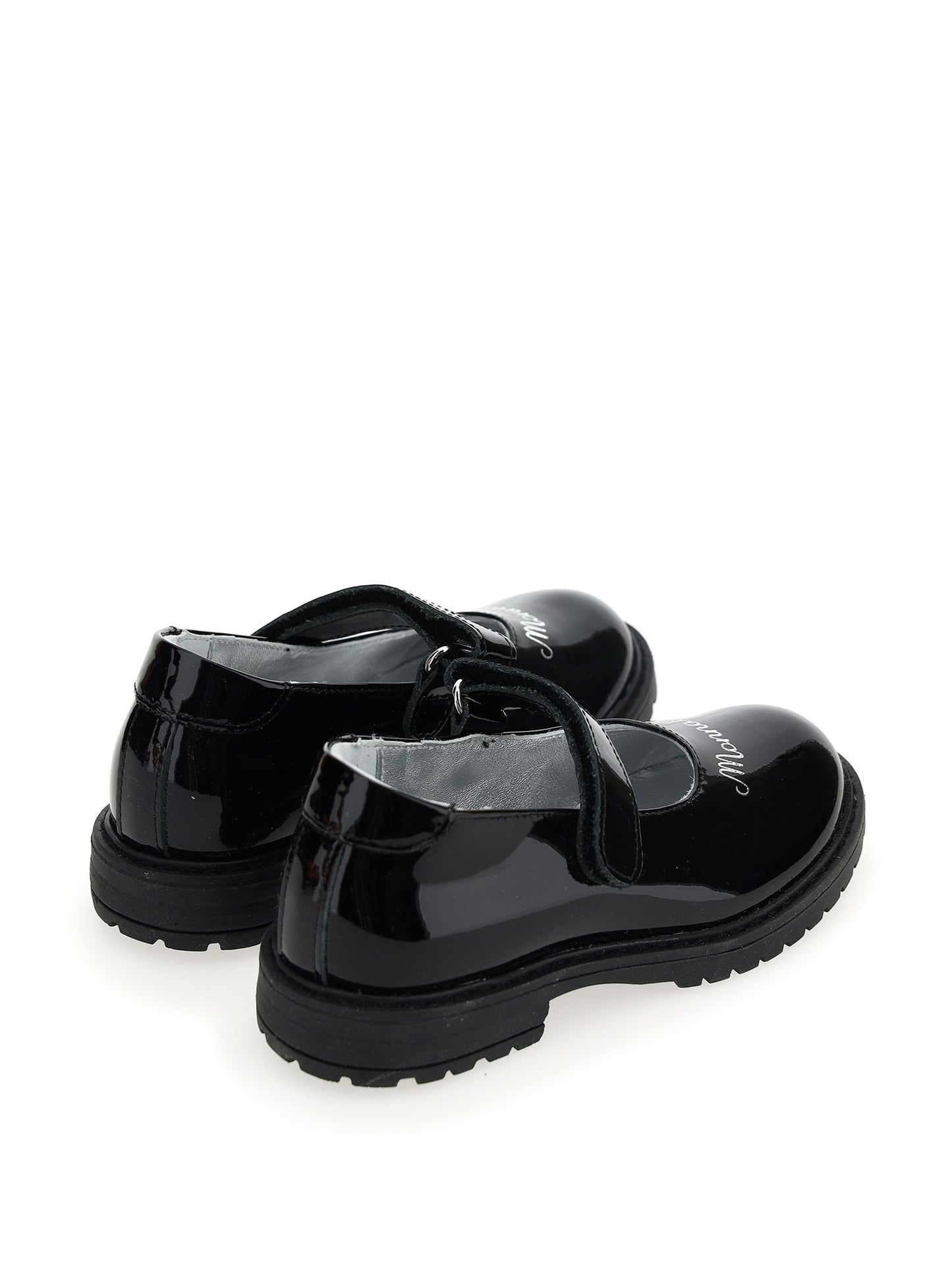 Glossy patent leather ballerinas with logo