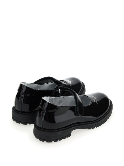 Glossy patent leather ballerinas with logo