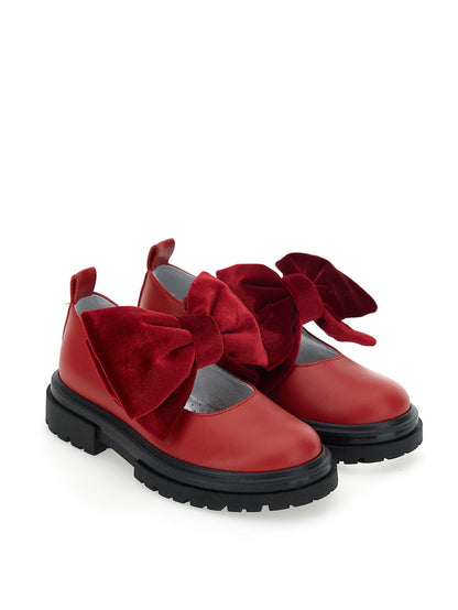 Maxi bow nappa ballerinas