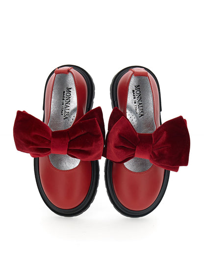 Maxi bow nappa ballerinas