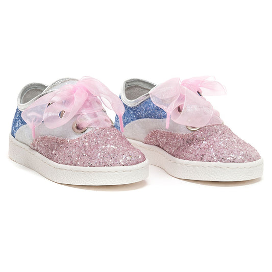 Two-tone glitter sneakers