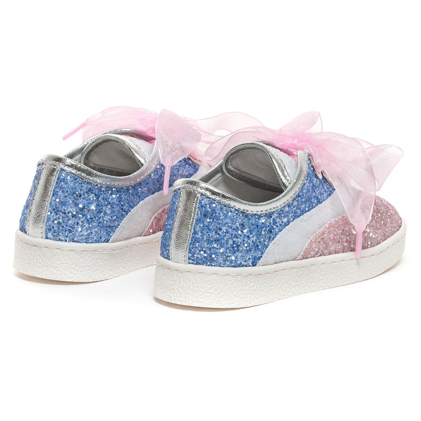 Two-tone glitter sneakers