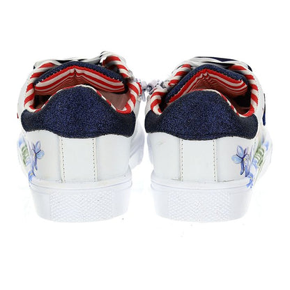 Glitter sneakers with butterflies and flowers