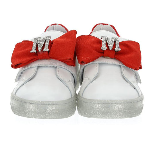 Leather sneakers with bow