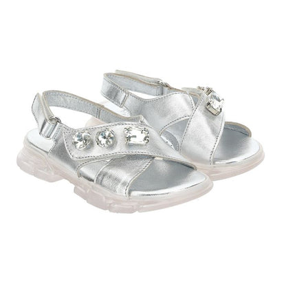 Laminated sandals with bezels