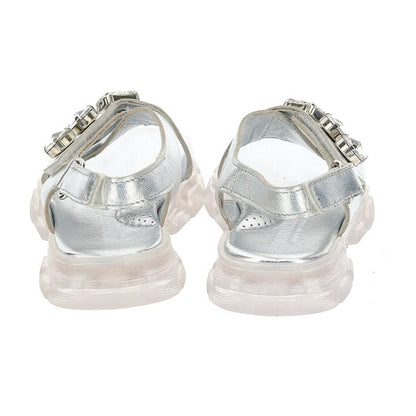 Laminated sandals with bezels
