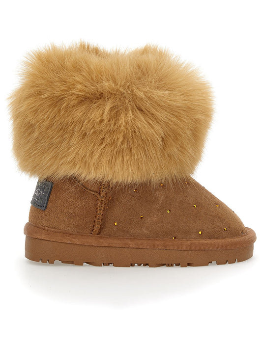 Crust boots with rhinestones