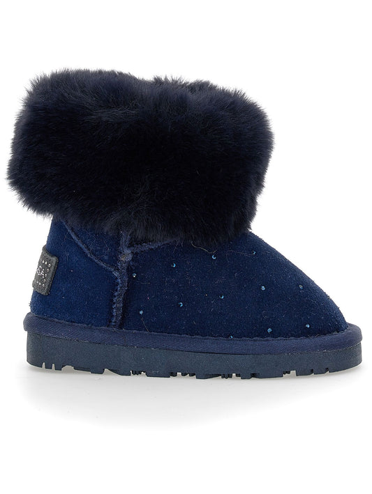 Crust boots with rhinestones