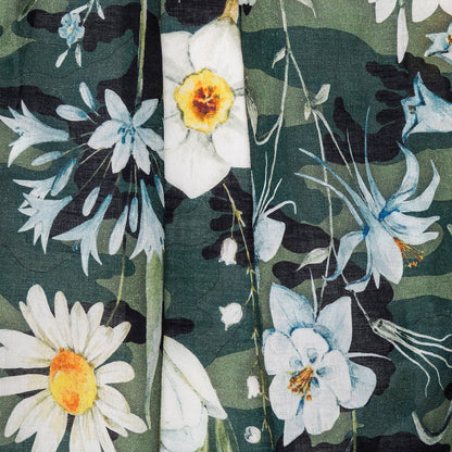 Camouflage pom pom beach cover-up