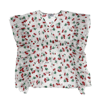 Cherry and micro-polka dot kaftan