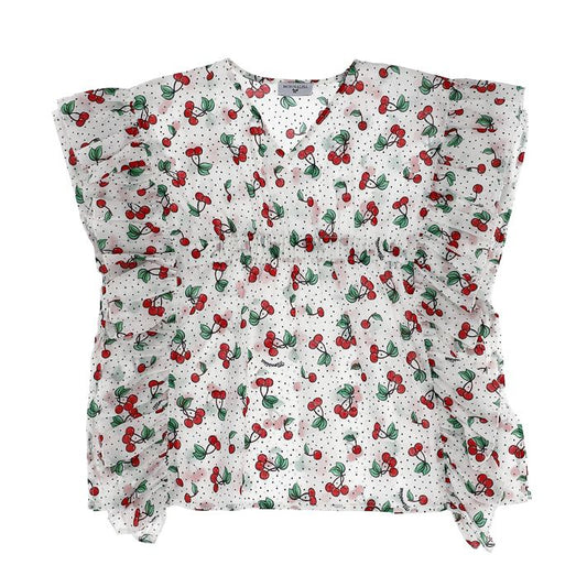 Cherry and micro-polka dot kaftan