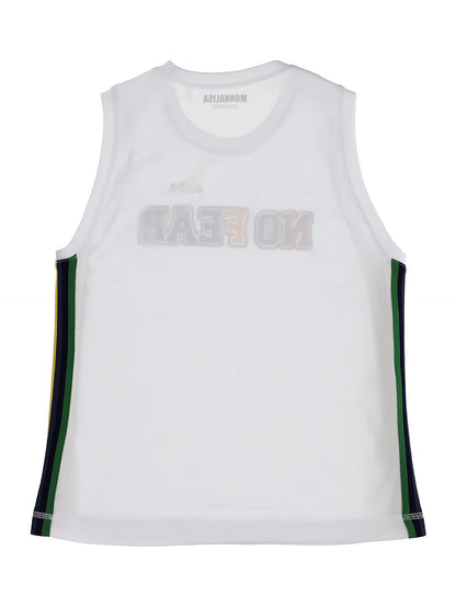 Mesh tank top with side bands