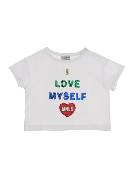 Sequin cropped T-shirt