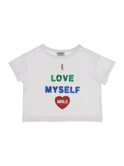 T-shirt cropped paillettes