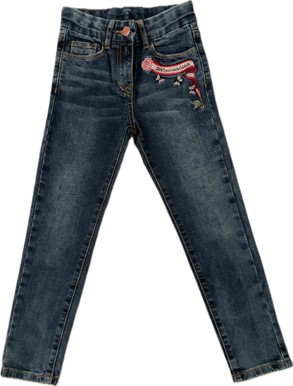 Embroidered five-pocket jeans