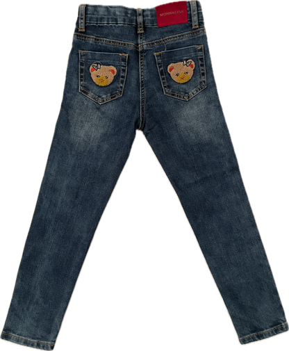 Embroidered five-pocket jeans