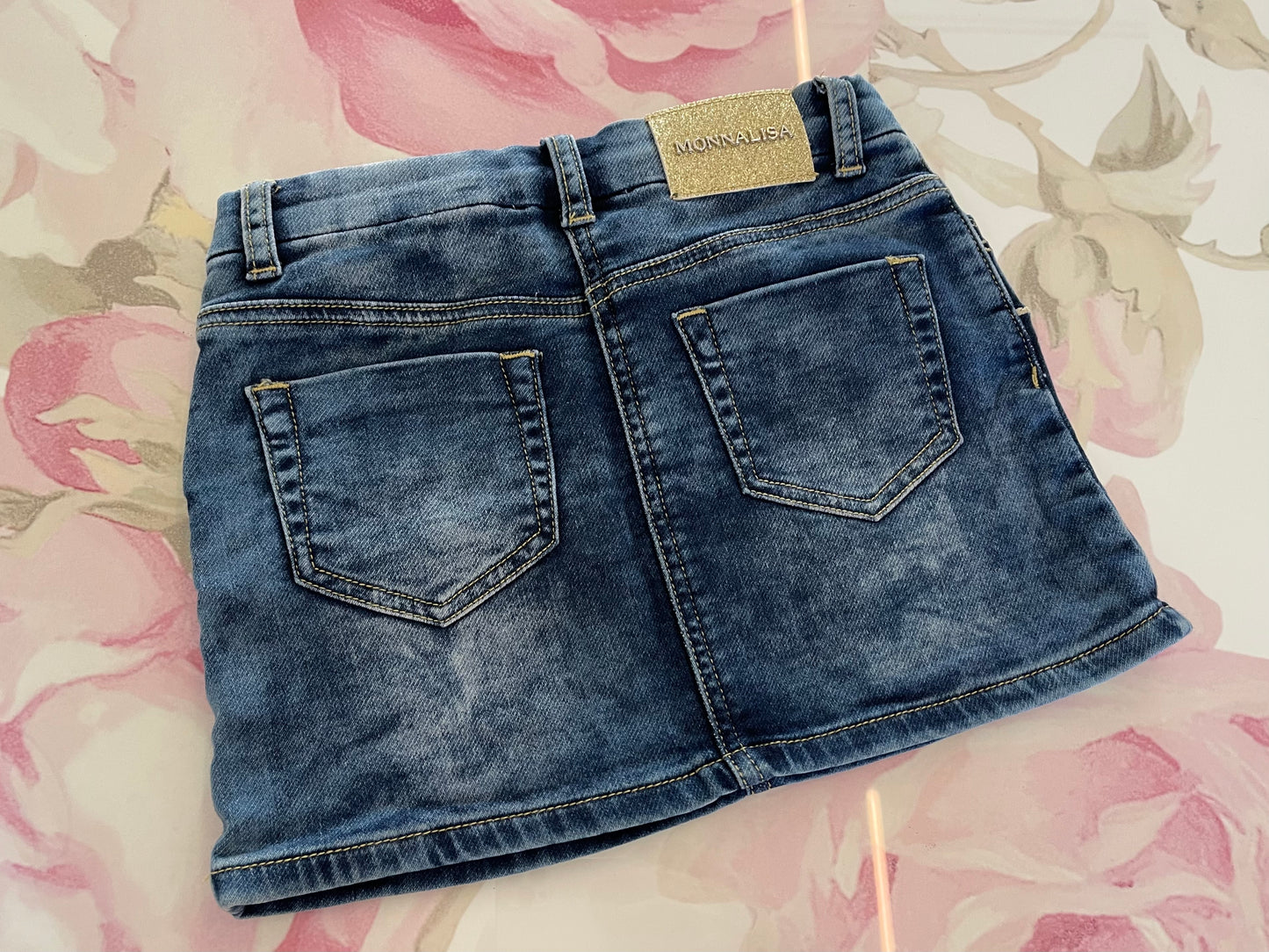 Minigonna jeans ricamata