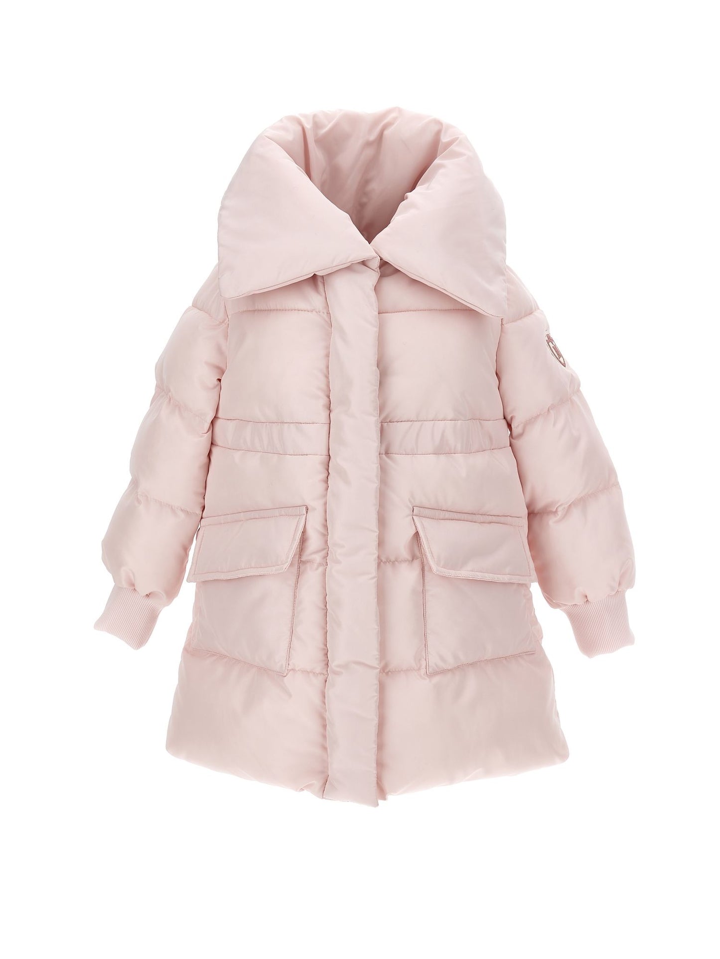 Lange Daunenjacke mit Maxikragen