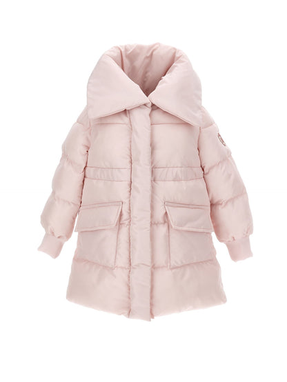 Lange Daunenjacke mit Maxikragen