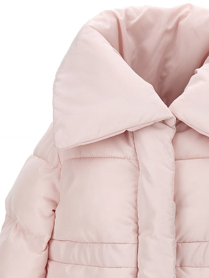 Lange Daunenjacke mit Maxikragen