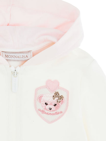 Open hoodie with college hood