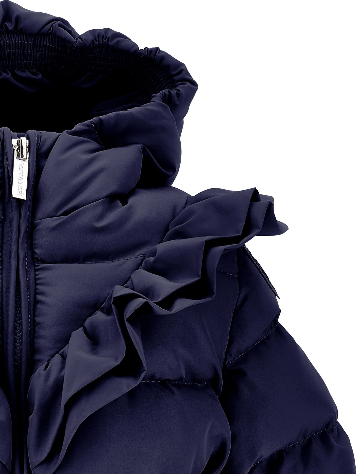 Technical fabric down jacket with hood