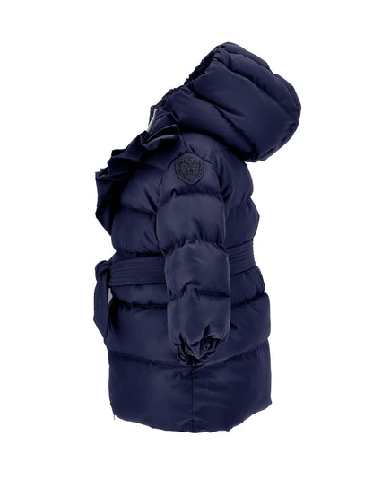 Technical fabric down jacket with hood