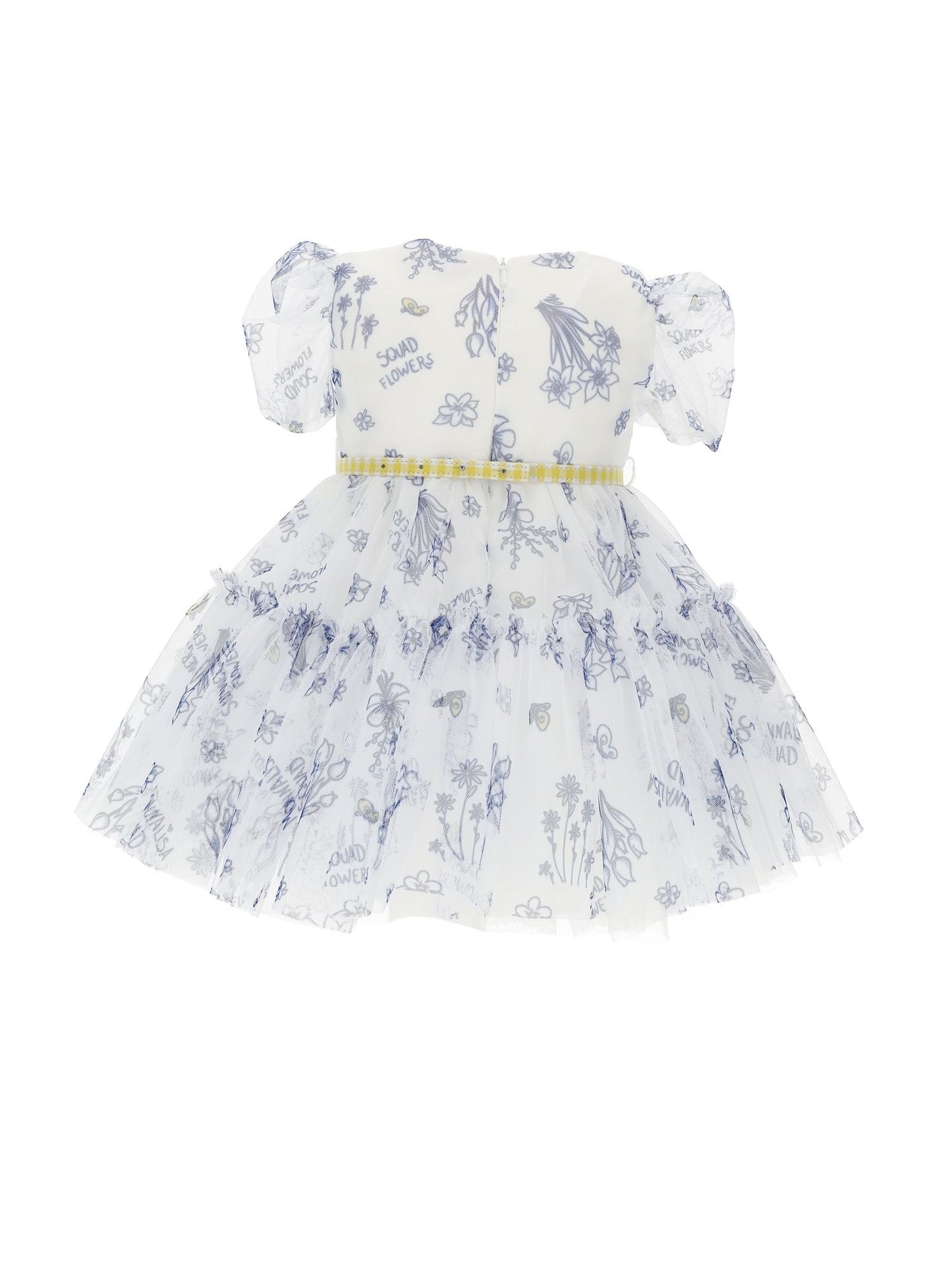 Abito tulle fiori con cinturetta