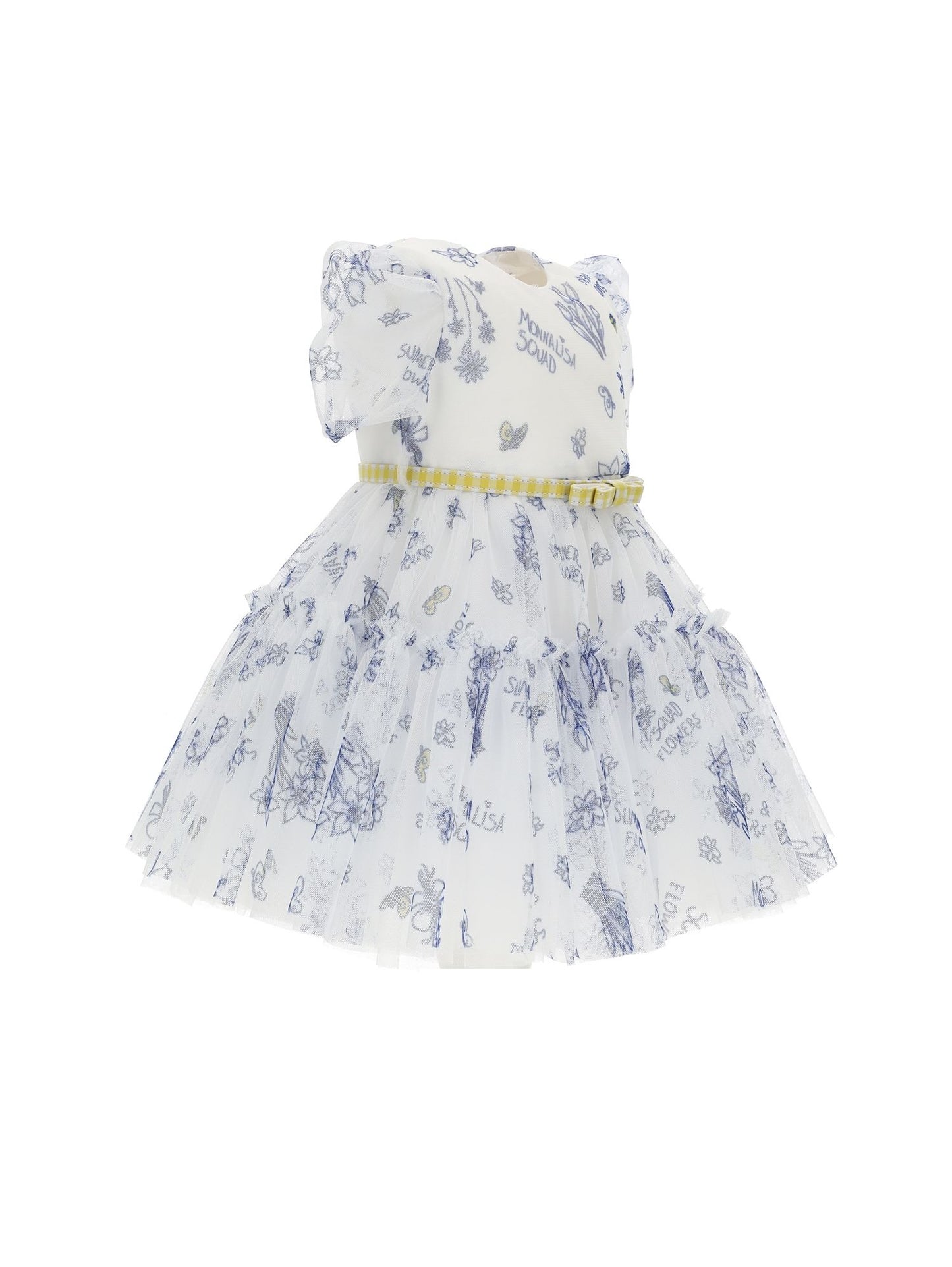Abito tulle fiori con cinturetta