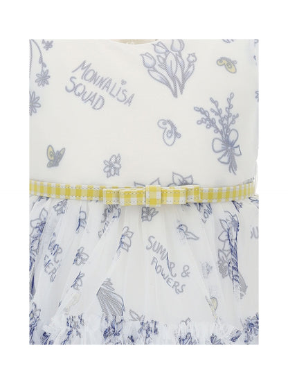 Abito tulle fiori con cinturetta
