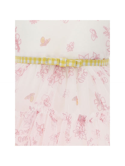 Abito tulle fiori con cinturetta