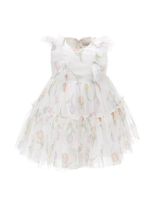 Tulip print tulle dress