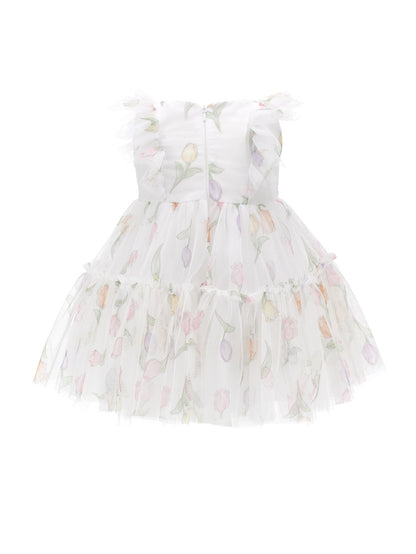 Abitino tulle stampa tulipani